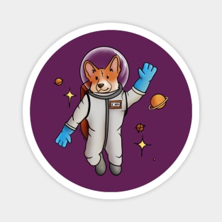 Astronaut Corgi in Space Magnet